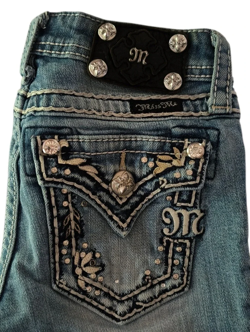 Girl's Miss Me Embellished Boot Cut Jeans Size 10